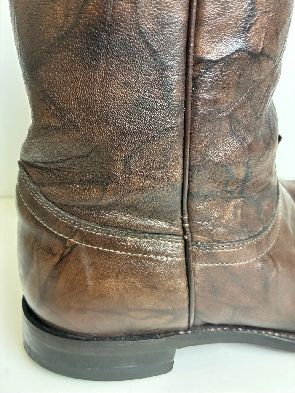 Justin Boots Classic Roper Jackson 3162 Dark Brown Mens Size 8.5 D Western Rodeo
